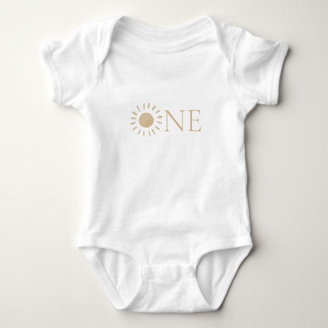 Sunshine First Birthday Baby Bodysuit (Front)