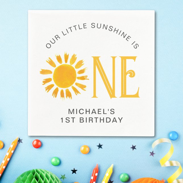 Sunshine First Birthday Napkin (Creator Uploaded)