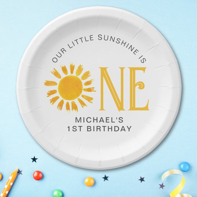 Sunshine First Birthday Paper Plate (Creator Uploaded)