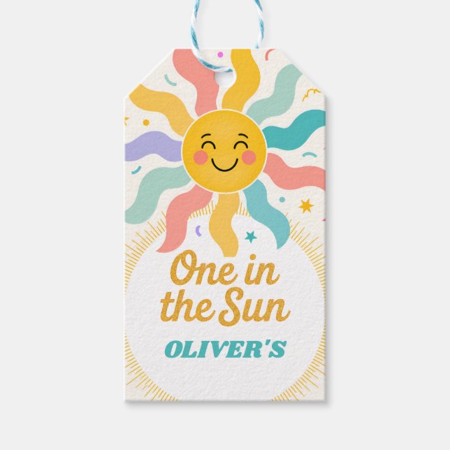 Sunshine First Birthday Tags (Front)