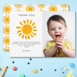 Sunshine First Birthday Thank You Card