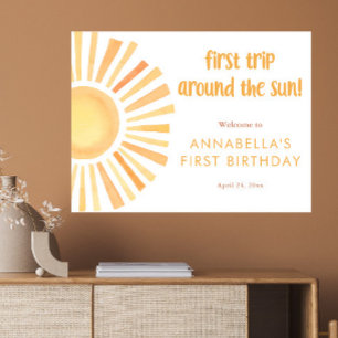 Sunshine First trip around the sun 1st birthday  Poster