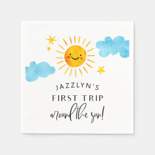 Sunshine First Trip Around the Sun Birthday Napkin
