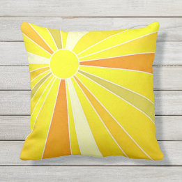 Sunshine/Floral Pattern Reversible Outdoor Cushion