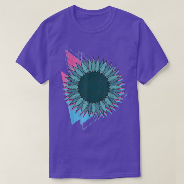 Sunshine Flower Blossom Synthwave Floral Vaporwave T-Shirt (Design Front)