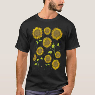 Sunshine Flower Blossoms Nature Florist Hippie Sun T-Shirt