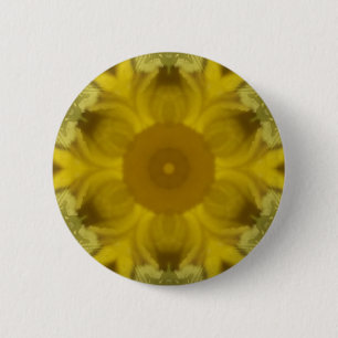 Sunshine Flower Burst Golden 6 Cm Round Badge