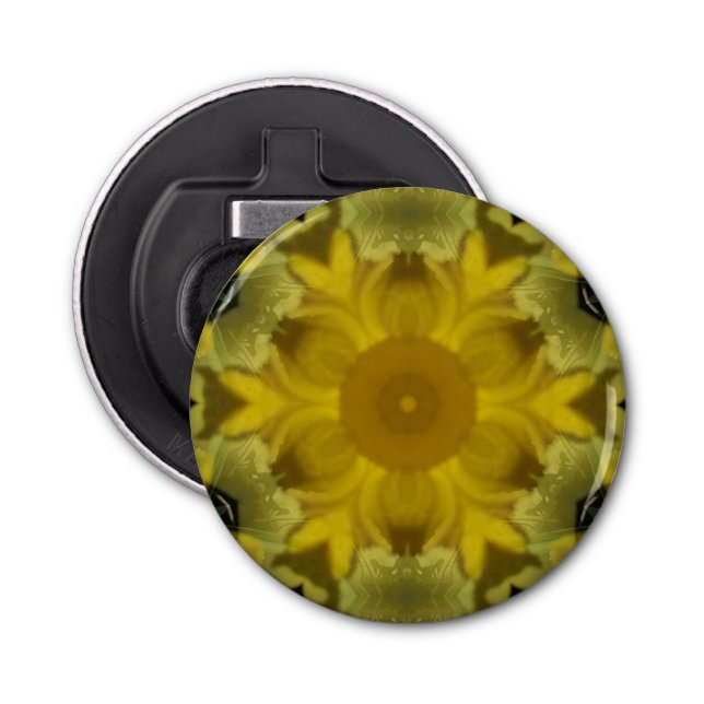 Sunshine Flower Burst Golden Bottle Opener (Front)