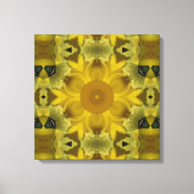 Sunshine Flower Burst Golden Canvas Print (Front)