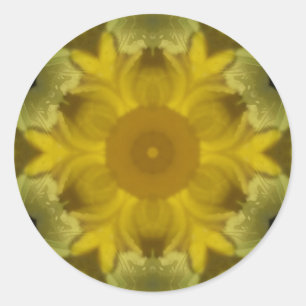 Sunshine Flower Burst Golden Classic Round Sticker