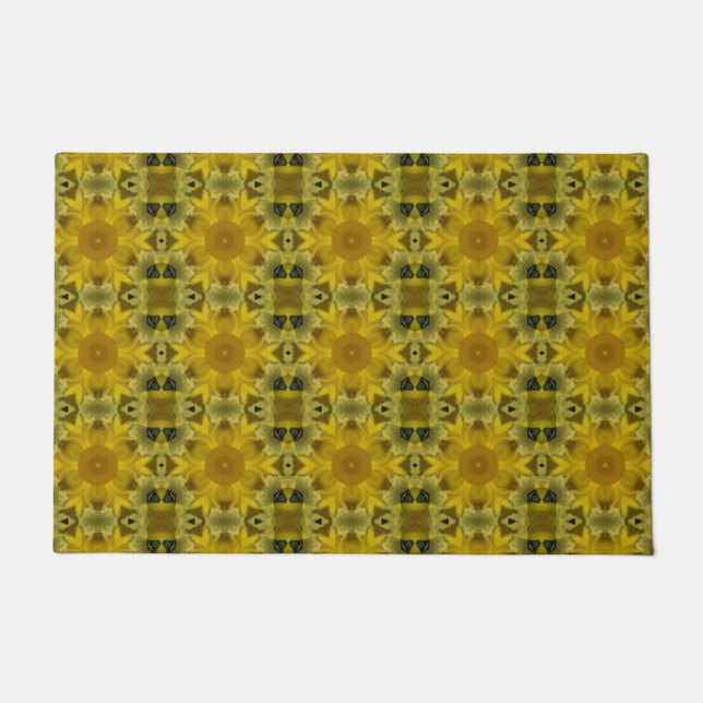 Sunshine Flower Burst Golden Doormat (Front)