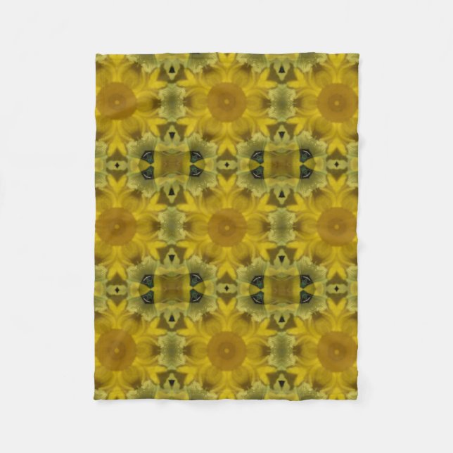 Sunshine Flower Burst Golden Fleece Blanket (Front)
