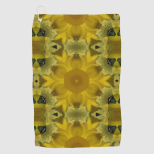Sunshine Flower Burst Golden Golf Towel