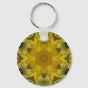 Sunshine Flower Burst Golden Key Ring