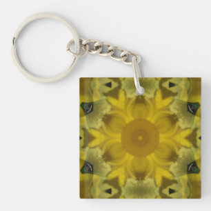 Sunshine Flower Burst Golden Key Ring
