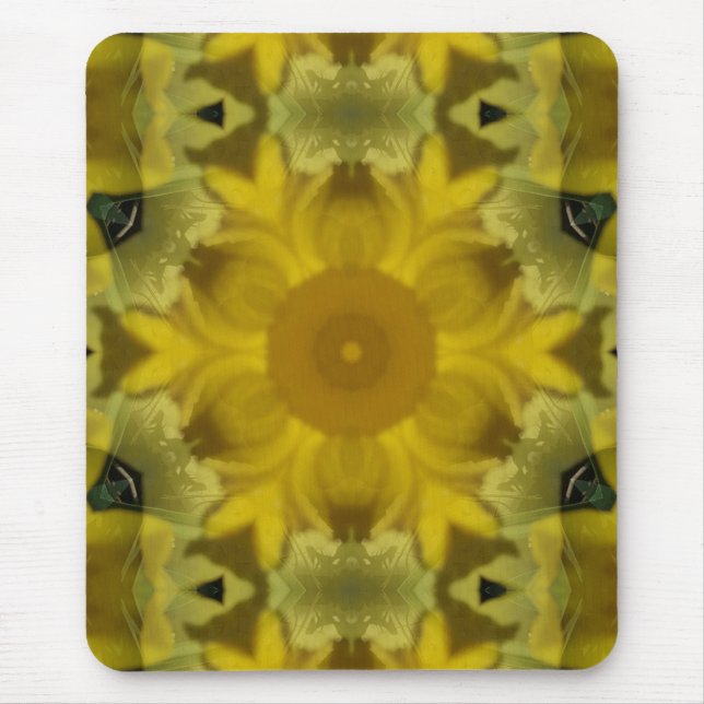 Sunshine Flower Burst Golden Mouse Mat (Front)