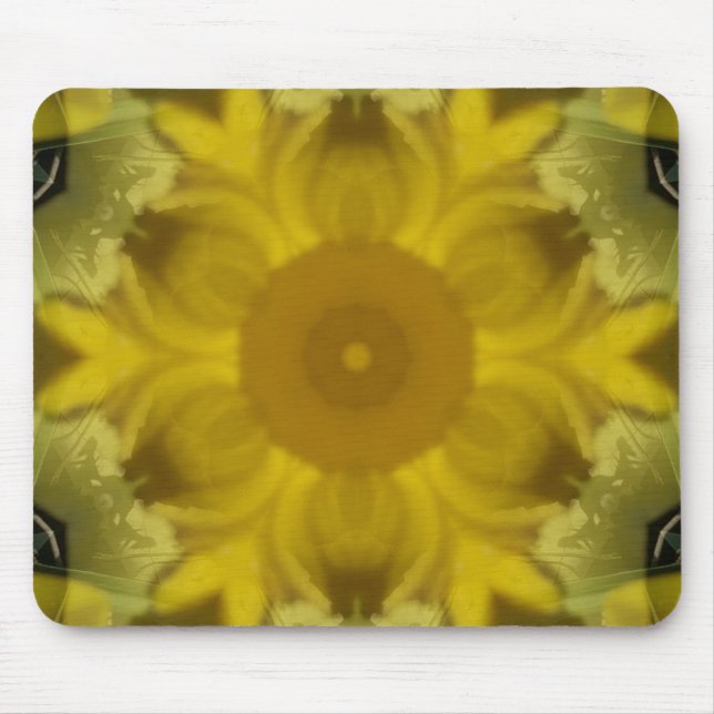 Sunshine Flower Burst Golden Mouse Mat (Front)