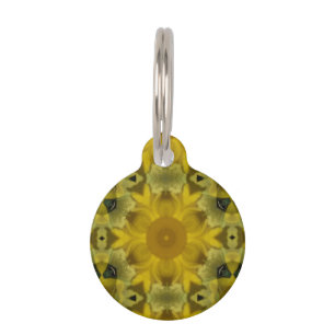 Sunshine Flower Burst Golden Pet Tag