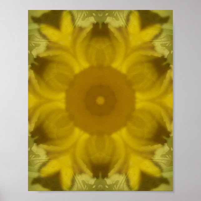 Sunshine Flower Burst Golden Poster (Front)