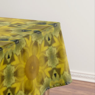 Sunshine Flower Burst Golden Tablecloth