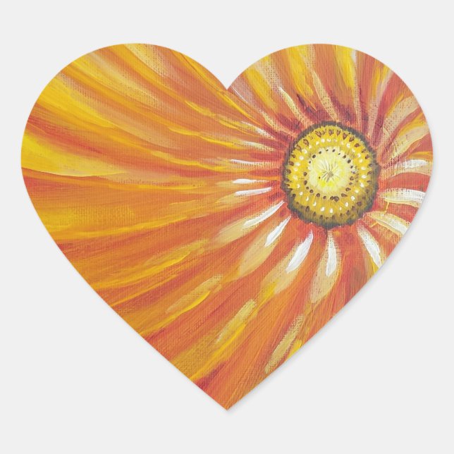 Sunshine Flower Good Morning Heart Sticker (Front)