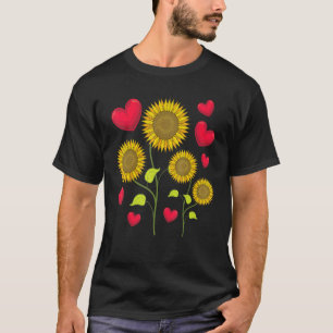 Sunshine Flower Hippie Sunflower Heart Sunflower T-Shirt