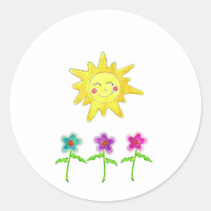 Sunshine Flowers Classic Round Sticker