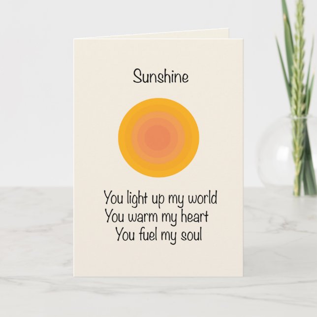 Sunshine Folded Valentine Card (Front)