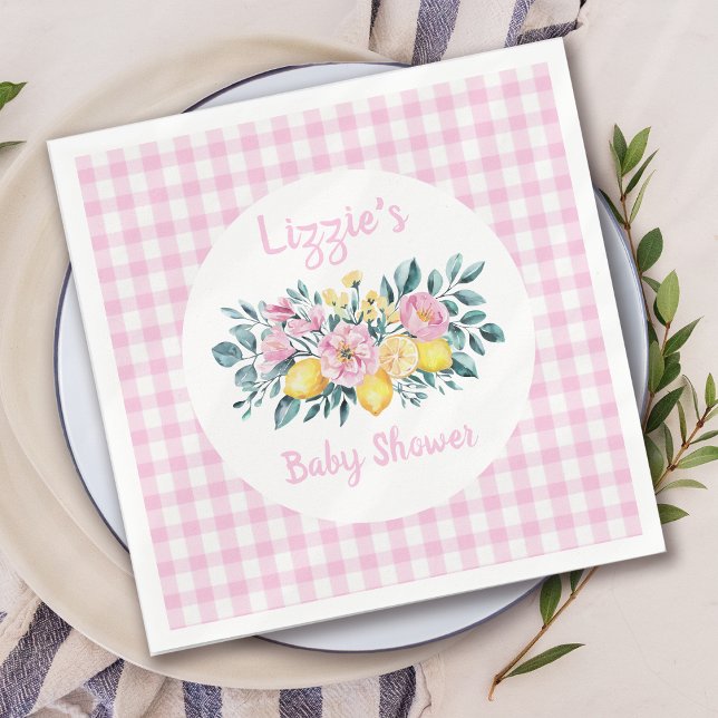 Sunshine Fun and Lemonade Floral Baby Shower Napkin (Creator Uploaded)