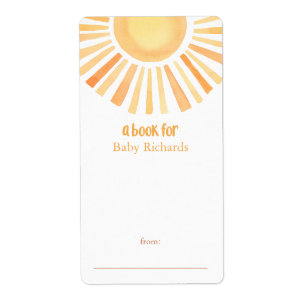 Sunshine gender neutral baby shower book tags