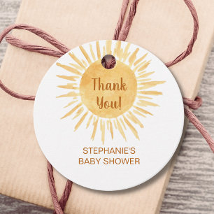 Sunshine Gender Neutral Baby Shower Thank You Favour Tags