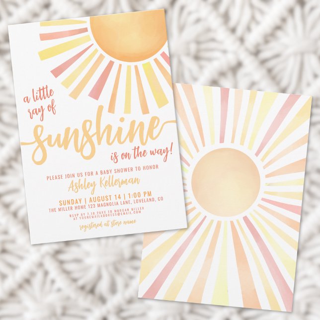Sunshine Gender Neutral Boho Sun Baby Shower Invitation (Sunshine Gender Neutral Boho Sun Baby Shower Invitation)