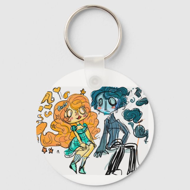 Sunshine girl and rain boy  key ring (Front)