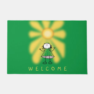 Sunshine Girl Doormat Welcome - Choose Colour