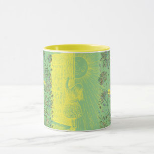 Sunshine Girl Green and Yellow Mug