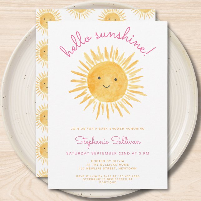 Sunshine Girl's Baby Shower  Invitation (Creator Uploaded)