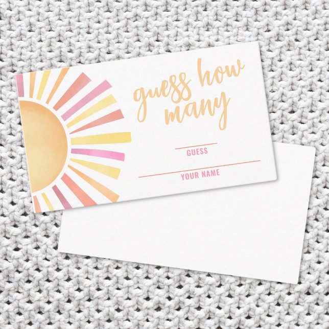 Sunshine Guess How Many Sun Girl Baby Shower Enclosure Card (Sunshine Guess How Many Sun Girl Baby Shower Enclosure Card)
