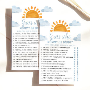 Sunshine "Guess Who.." Baby Shower Game