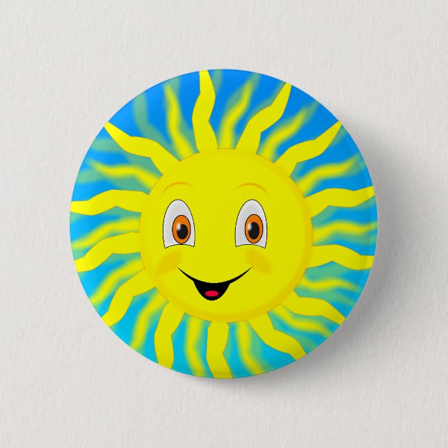 Sunshine Happy Face 6 Cm Round Badge (Front)