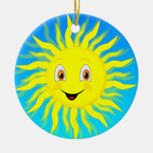 Sunshine Happy Face Ceramic Tree Decoration