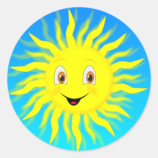 Sunshine Happy Face Classic Round Sticker (Front)