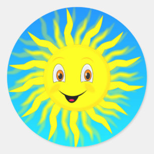 Sunshine Happy Face Classic Round Sticker
