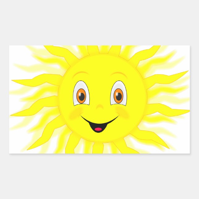 Sunshine Happy Face Rectangular Sticker (Front)