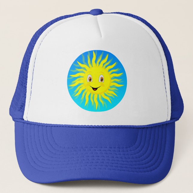 Sunshine Happy Face Trucker Hat (Front)