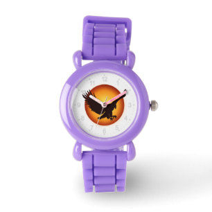 Sunshine hawk silhouette - Choose background color Watch