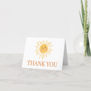 Sunshine Here Comes the Son Baby Shower Thank You Card