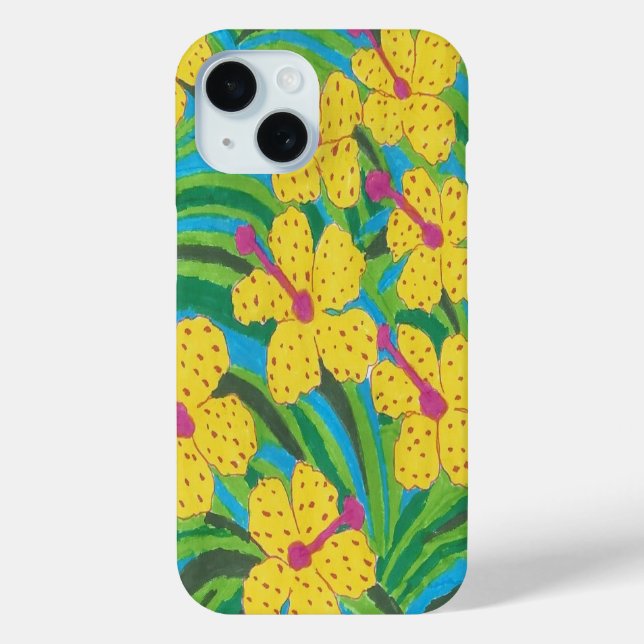 Sunshine Hibiscus Tropical Print Case-Mate iPhone Case (Back)