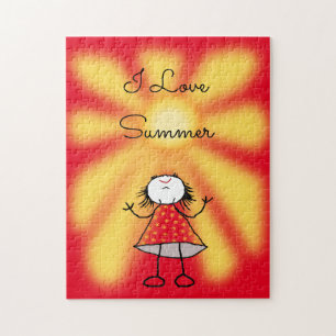 Sunshine - I Love Summer - Add Your Text Jigsaw Puzzle