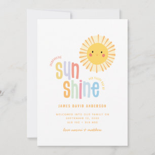 Sunshine illustration photo birth announcement