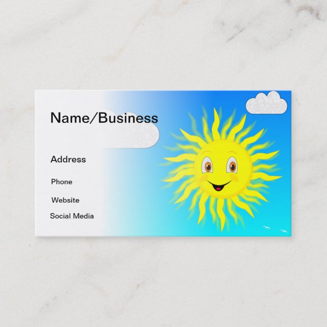 Sunshine In Blue Sky Business Card (Front)